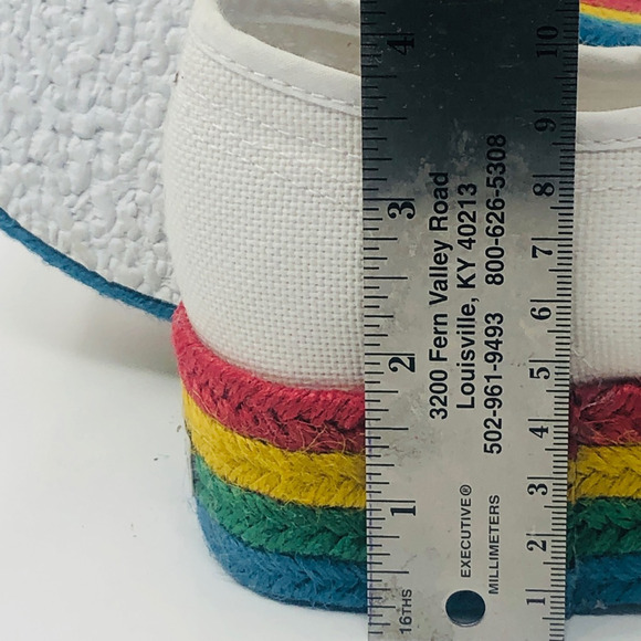 NEW‎ Superga Unisex Fantasia Rainbow Sneakers White Platfrom 37 W 6.5 M 5 5 - Picture 8 of 12